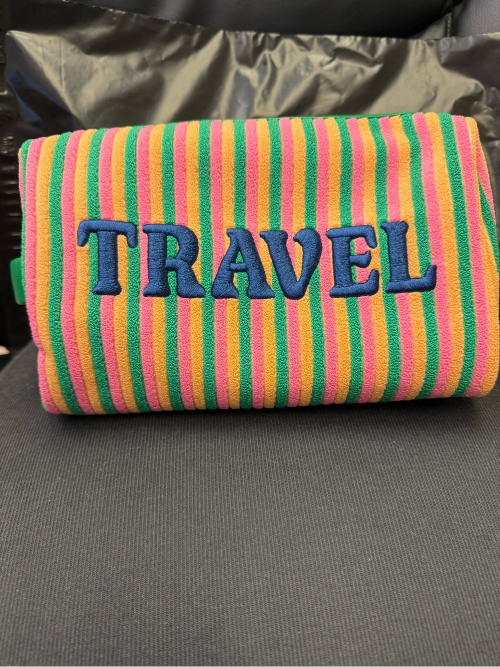 Altar’d State Travel Embroidered Stripe Cosmetic Pouch - Multicolor